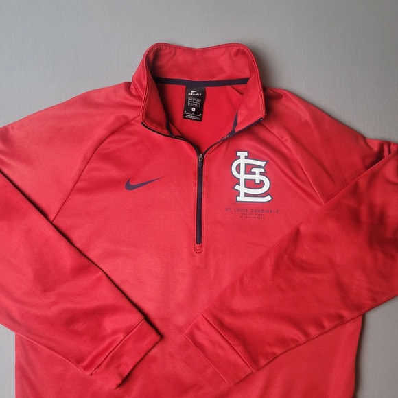 STL Cardinals Nike 1/4 Zip Pullover Mens Medium Dri-Fit Sweatshirt Stretch - Picture 1 of 6